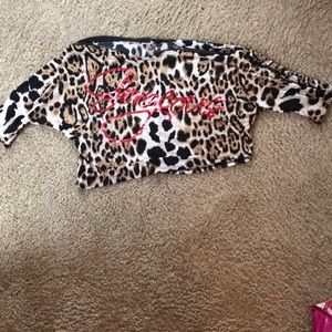 Animal print off-the-shoulder top